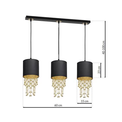 Luster na sajli ALMERIA 3xE27/60W/230V