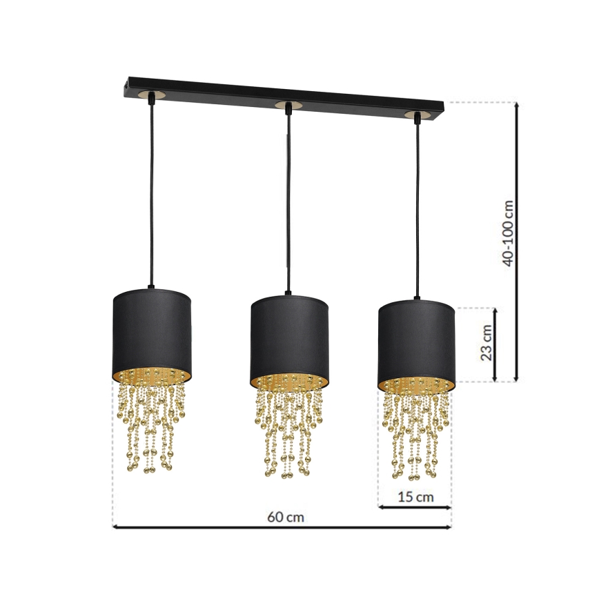 Luster na sajli ALMERIA 3xE27/60W/230V