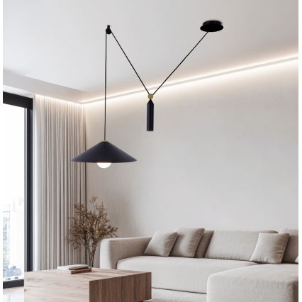 Luster na sajli ALTO 1xE27/60W/230V crna