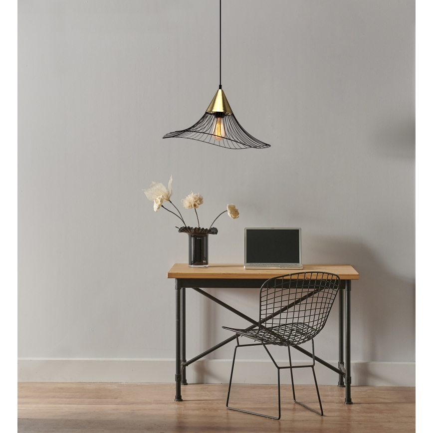 Luster na sajli ALURA 1xE27/60W/230V pr. 50 cm crna