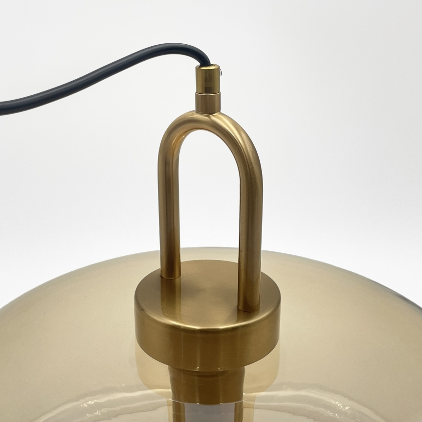 Luster na sajli AMAYA 1xE27/15W/230V zlatna/dimljeno bež