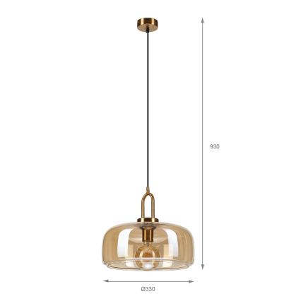 Luster na sajli AMAYA 1xE27/15W/230V zlatna/dimljeno bež