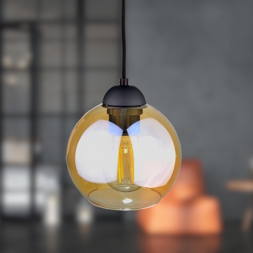Luster na sajli AMBRE BLACK 1xE27/60W/230V