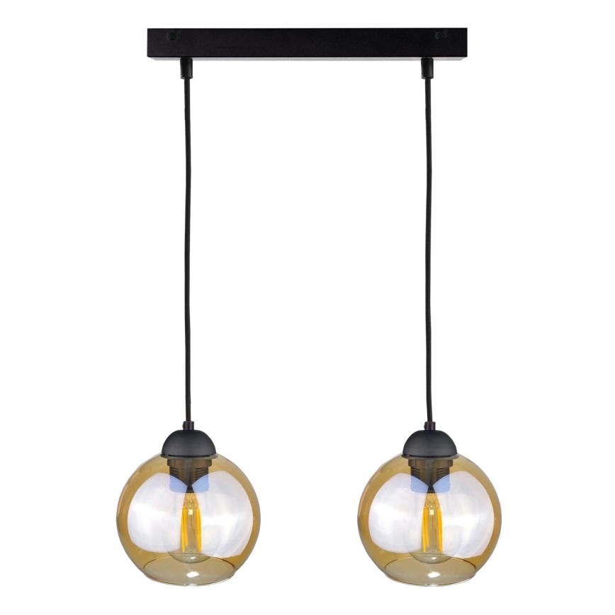 Luster na sajli AMBRE BLACK 2xE27/60W/230V