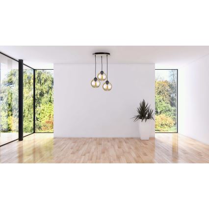 Luster na sajli AMBRE WOOD 3xE27/60W/230V pr. 30 cm