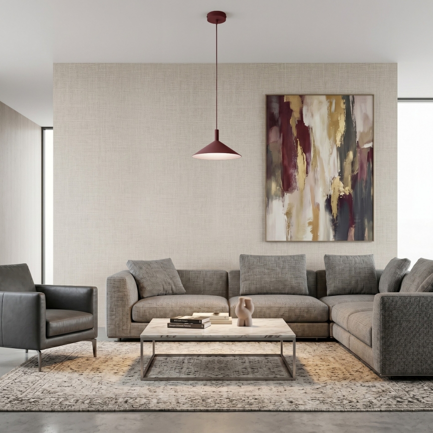Luster na sajli ANEGA 1xGX53/15W/230V Ø 30 cm bordo
