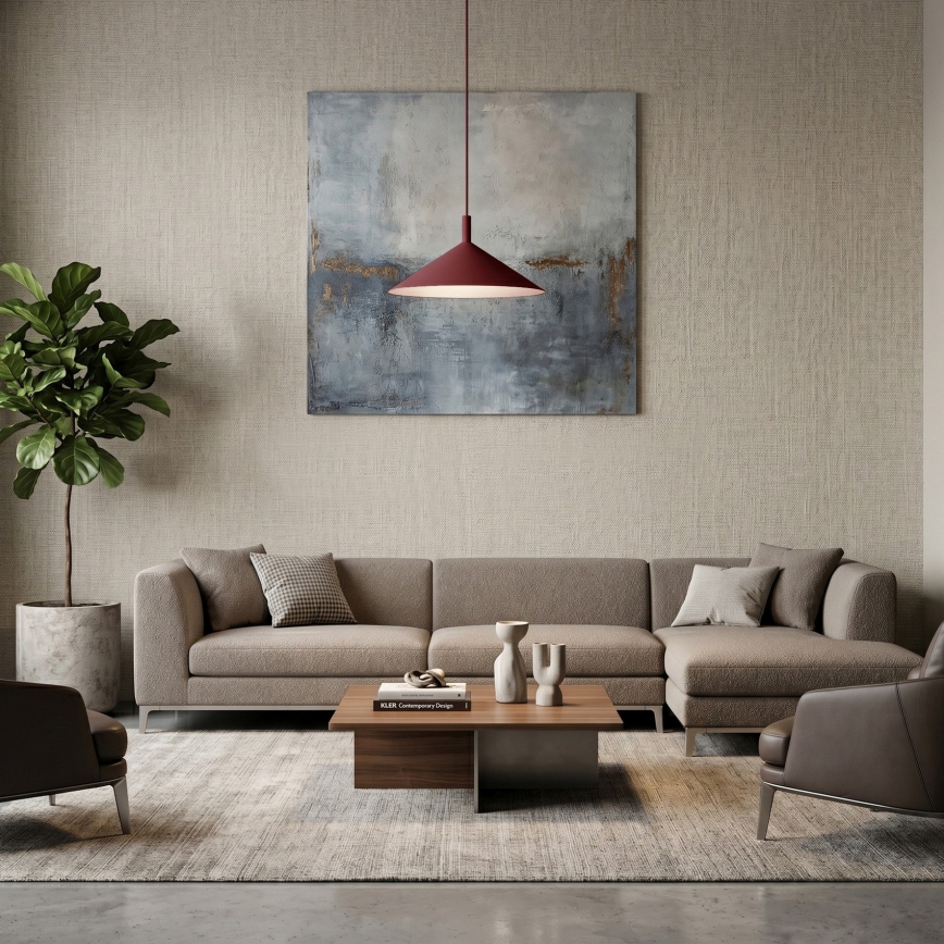Luster na sajli ANEGA 1xGX53/15W/230V Ø 40 cm bordo