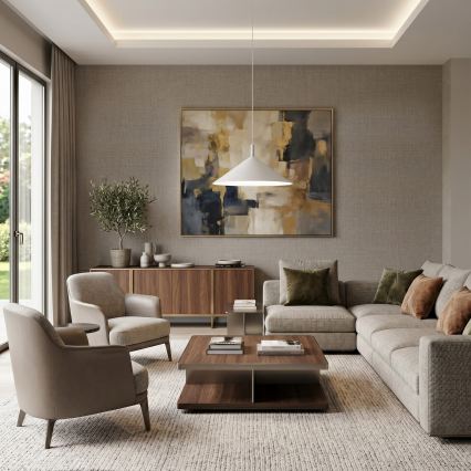 Luster na sajli ANEGA 1xGX53/15W/230V Ø 50 cm krem