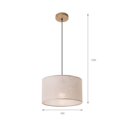 Luster na sajli ANTONIO 1xE27/60W/230V, hrast