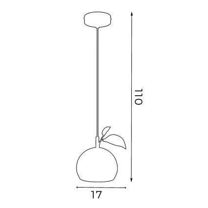 Luster na sajli APPLE 1xE27/15W/230V crvena