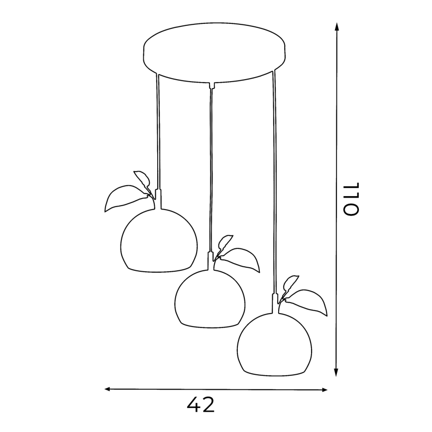 Luster na sajli APPLE 3xE27/15W/230V šarena