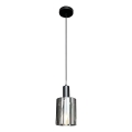 Luster na sajli ARCADIA 1xE27/60W/230V pr. 13 cm crna/dimna