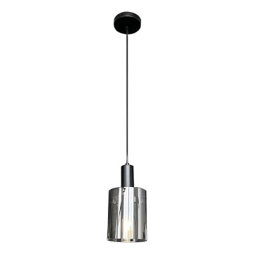 Luster na sajli ARCADIA 1xE27/60W/230V pr. 13 cm crna/dimna