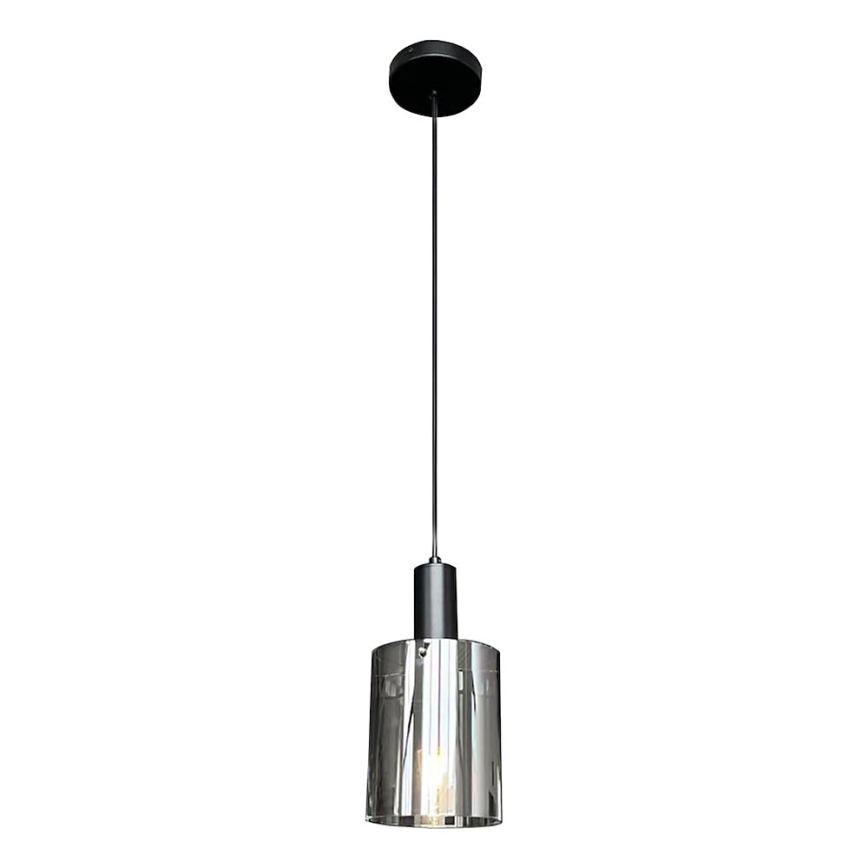 Luster na sajli ARCADIA 1xE27/60W/230V pr. 13 cm crna/dimna