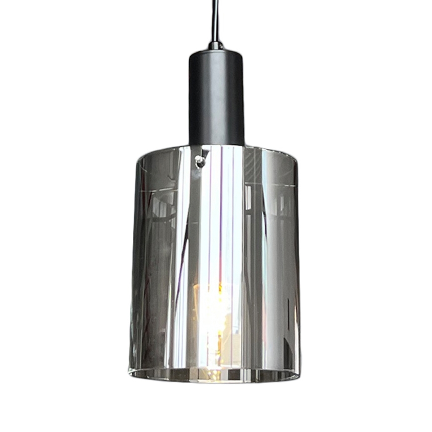 Luster na sajli ARCADIA 1xE27/60W/230V pr. 13 cm crna/dimna