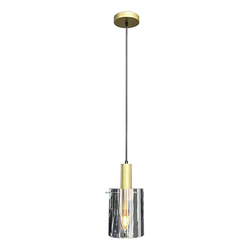 Luster na sajli ARCADIA 1xE27/60W/230V pr. 13 cm zlatna/dimna