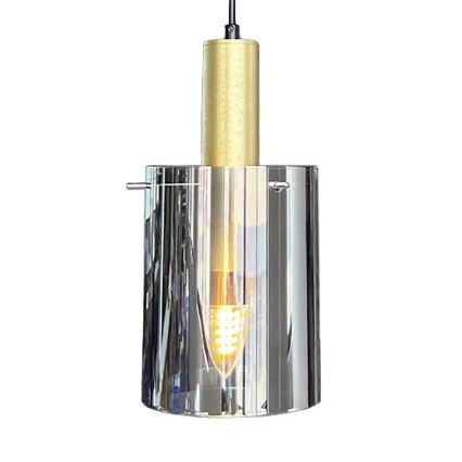 Luster na sajli ARCADIA 1xE27/60W/230V pr. 13 cm zlatna/dimna