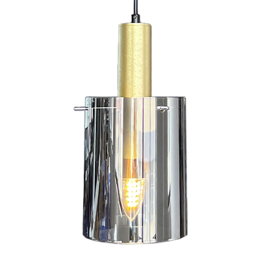 Luster na sajli ARCADIA 1xE27/60W/230V pr. 13 cm zlatna/dimna