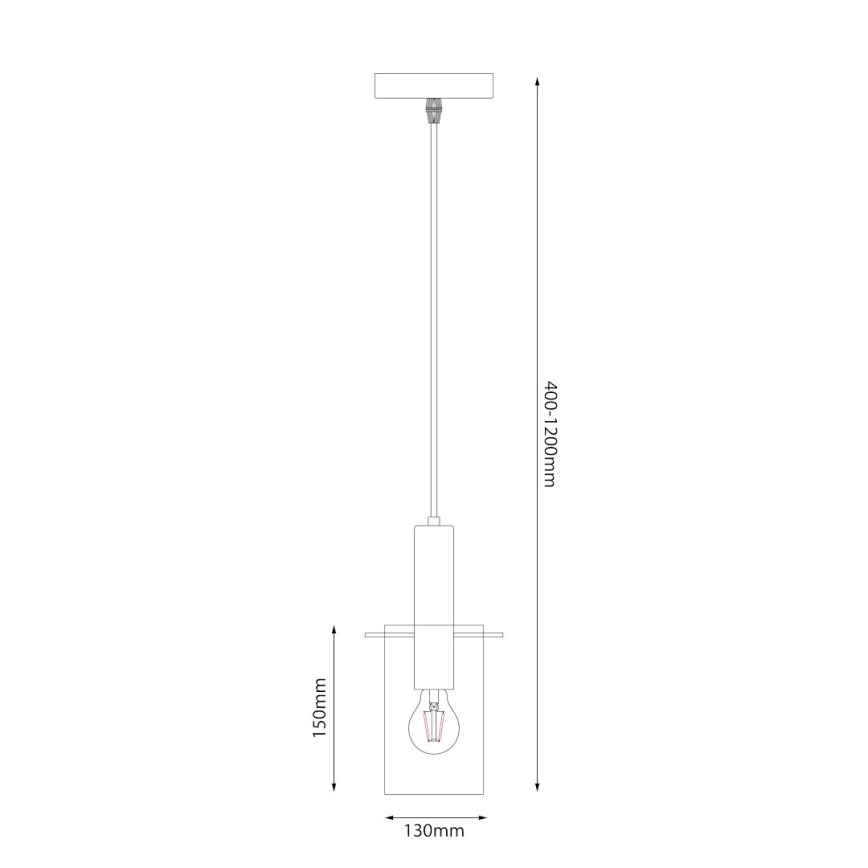 Luster na sajli ARCADIA 1xE27/60W/230V pr. 13 cm zlatna/dimna