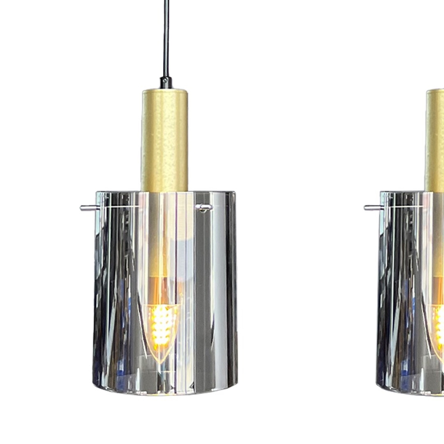 Luster na sajli ARCADIA 3xE27/60W/230V zlatna/dimna
