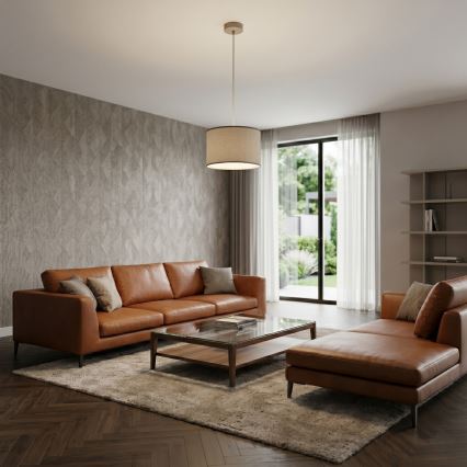 Luster na sajli ARDEN 1xE27/15W/230V promjer 40 cm bež