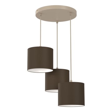 Luster na sajli ARDEN 3xE27/15W/230V, promjer 30 cm, bež/smeđa