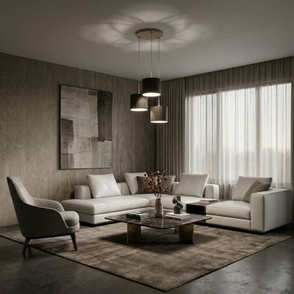 Luster na sajli ARDEN 3xE27/15W/230V, promjer 30 cm, bež/smeđa