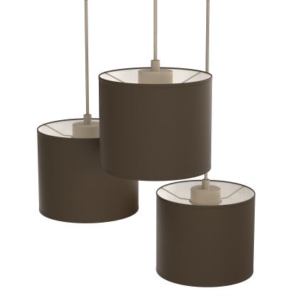 Luster na sajli ARDEN 3xE27/15W/230V, promjer 30 cm, bež/smeđa
