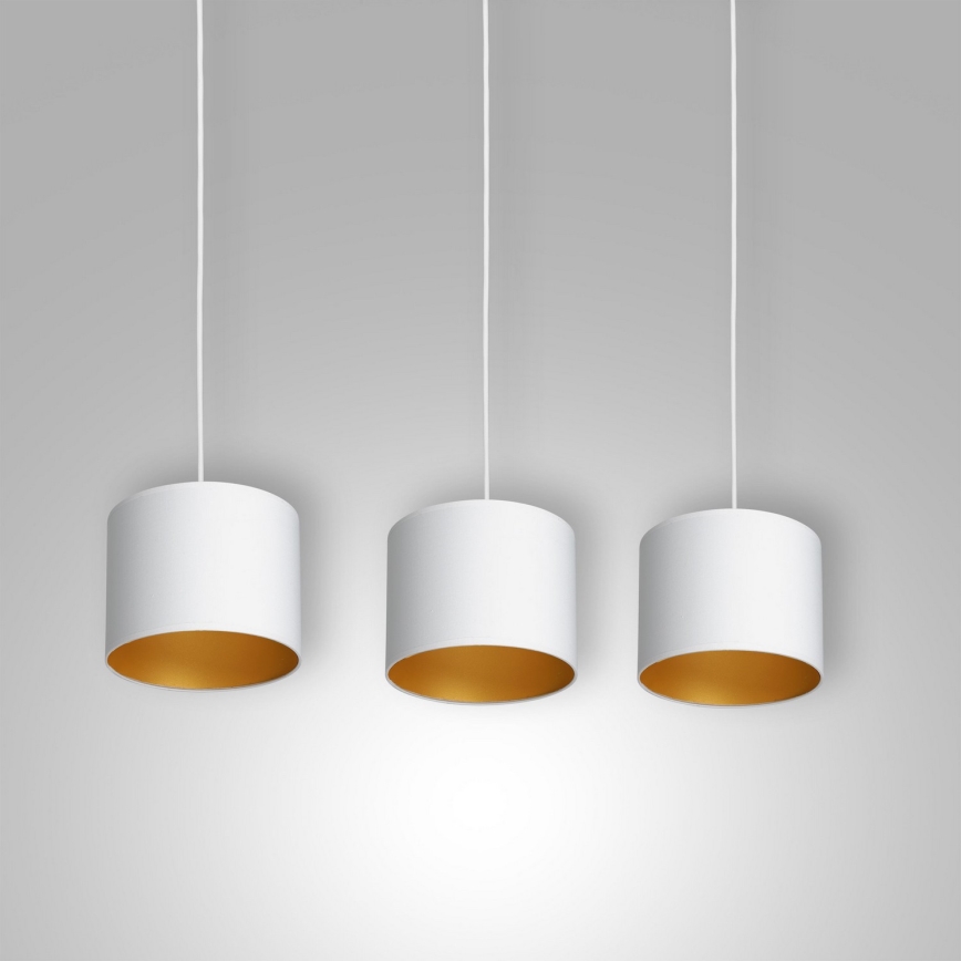 Luster na sajli ARDEN 3xE27/60W/230V bijela/zlatna