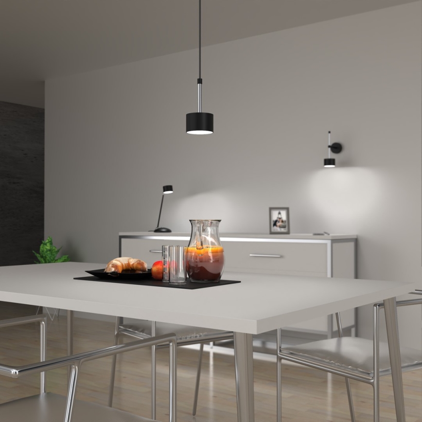 Luster na sajli ARENA 1xGX53/11W/230V crna/sjajni krom