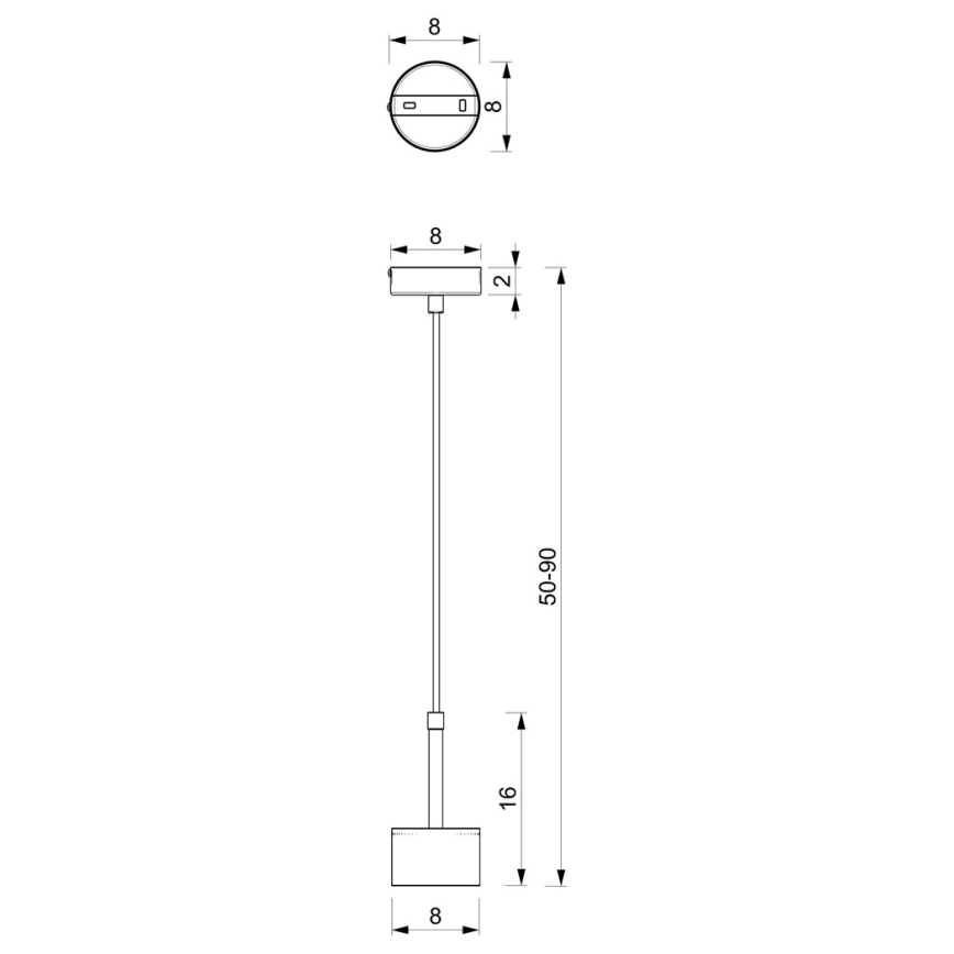 Luster na sajli ARENA 1xGX53/11W/230V crna/sjajni krom