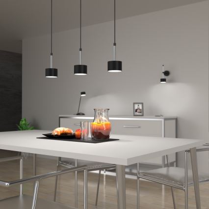 Luster na sajli ARENA 3xGX53/11W/230V crna/sjajni krom
