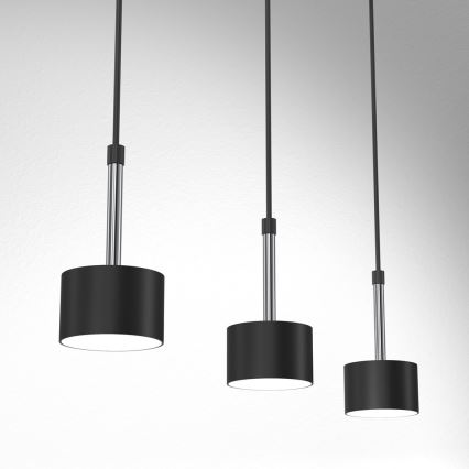Luster na sajli ARENA 3xGX53/11W/230V crna/sjajni krom