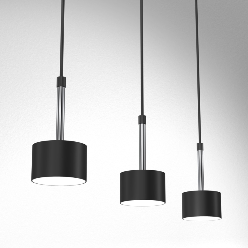Luster na sajli ARENA 3xGX53/11W/230V crna/sjajni krom