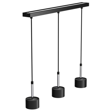 Luster na sajli ARENA 3xGX53/11W/230V crna/sjajni krom