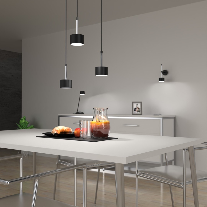 Luster na sajli ARENA 3xGX53/11W/230V crna/sjajni krom