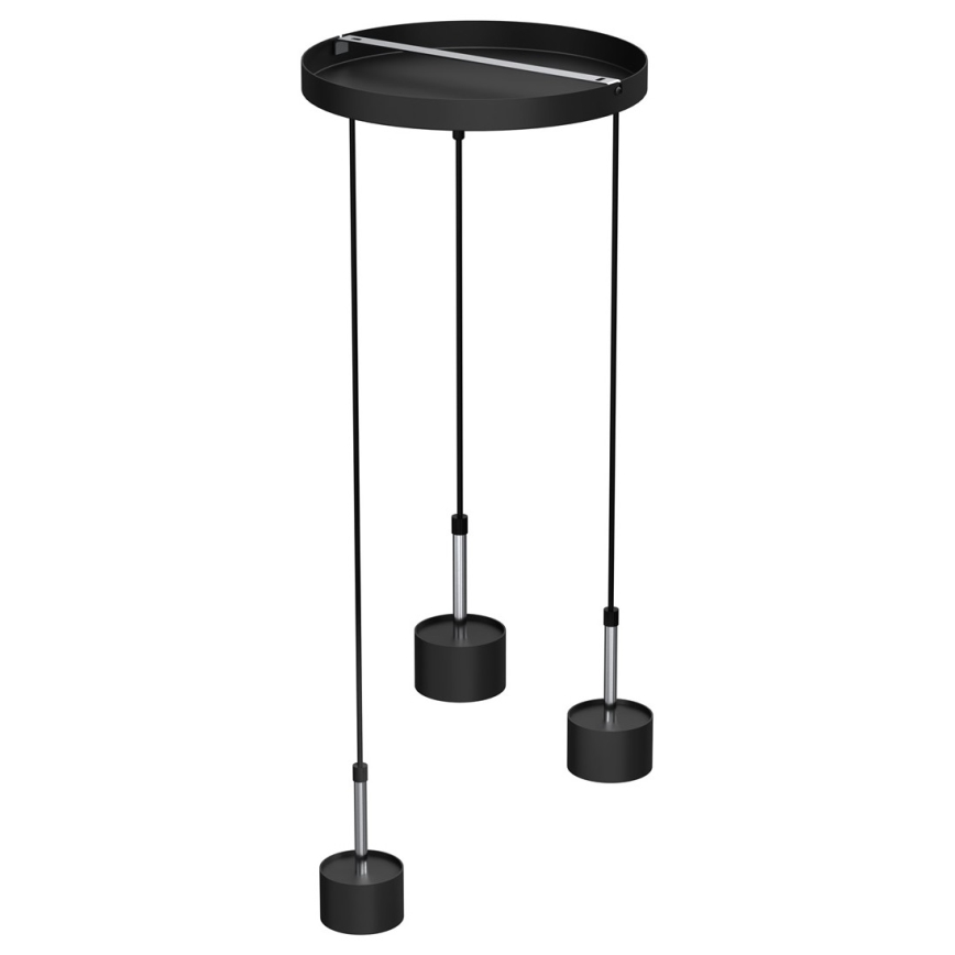 Luster na sajli ARENA 3xGX53/11W/230V crna/sjajni krom