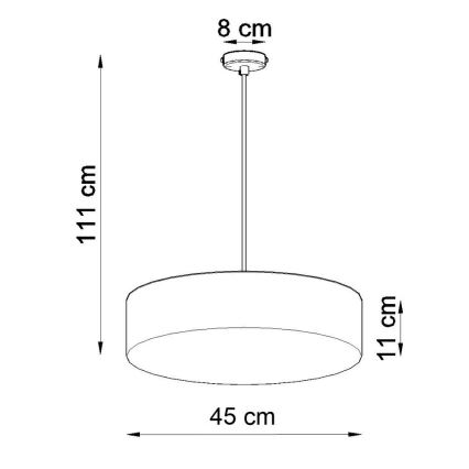 Luster na sajli ARENA 45 3xE27/60W/230V bijela