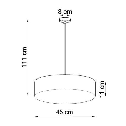 Luster na sajli ARENA 45 3xE27/60W/230V crna