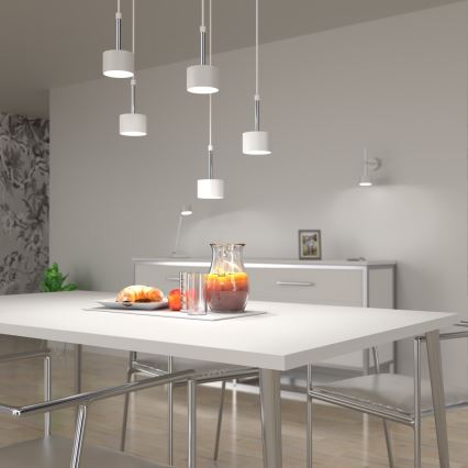 Luster na sajli ARENA 5xGX53/11W/230V bijela/sjajni krom