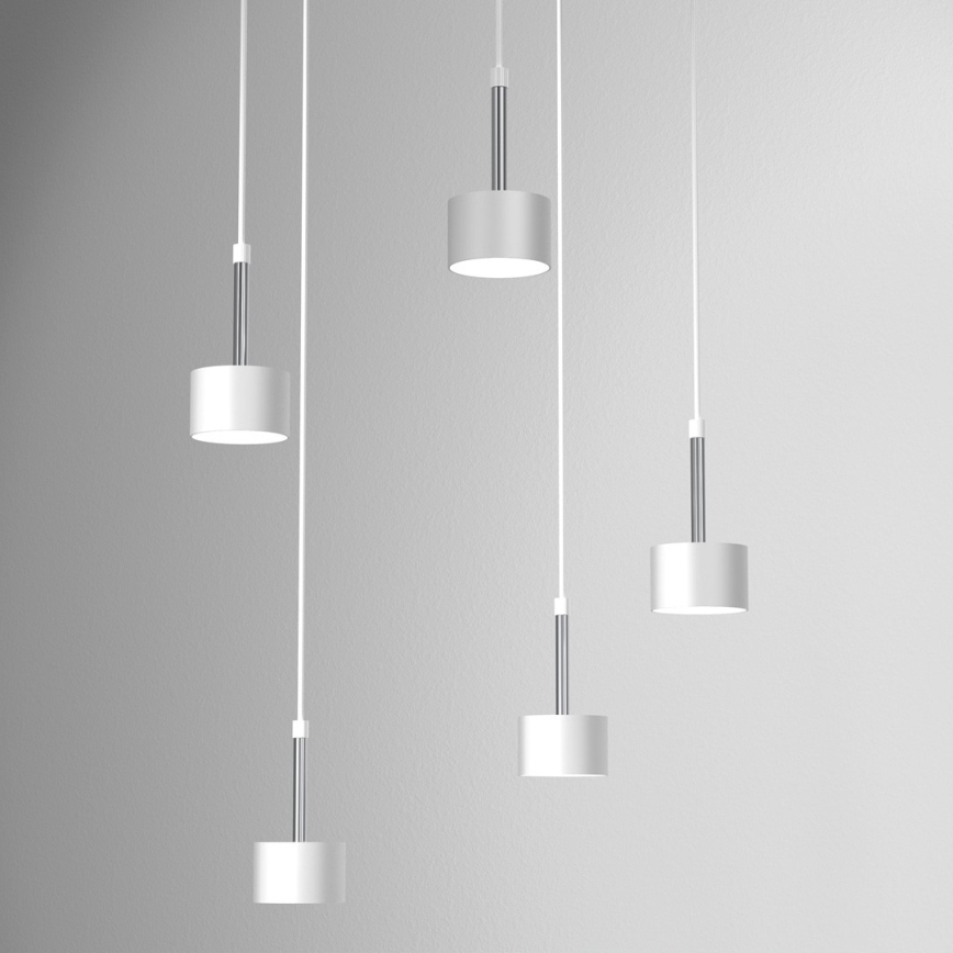Luster na sajli ARENA 5xGX53/11W/230V bijela/sjajni krom