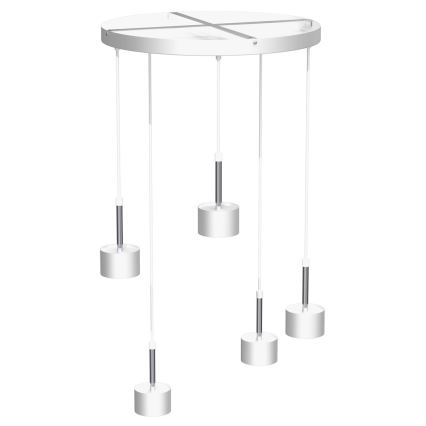 Luster na sajli ARENA 5xGX53/11W/230V bijela/sjajni krom
