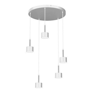Luster na sajli ARENA 5xGX53/11W/230V bijela/sjajni krom