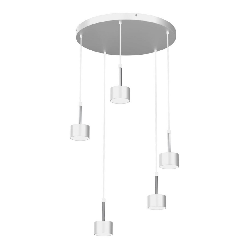 Luster na sajli ARENA 5xGX53/11W/230V bijela/sjajni krom