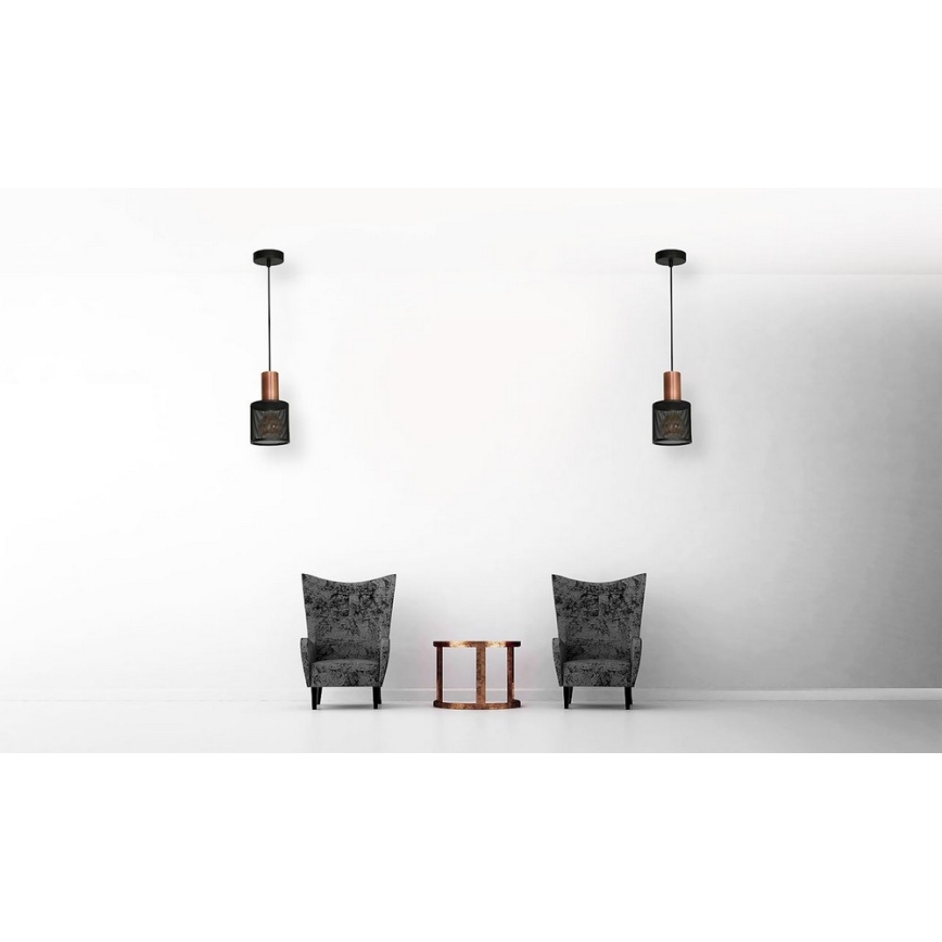 Luster na sajli ARES BLACK 1xE27/60W/230V