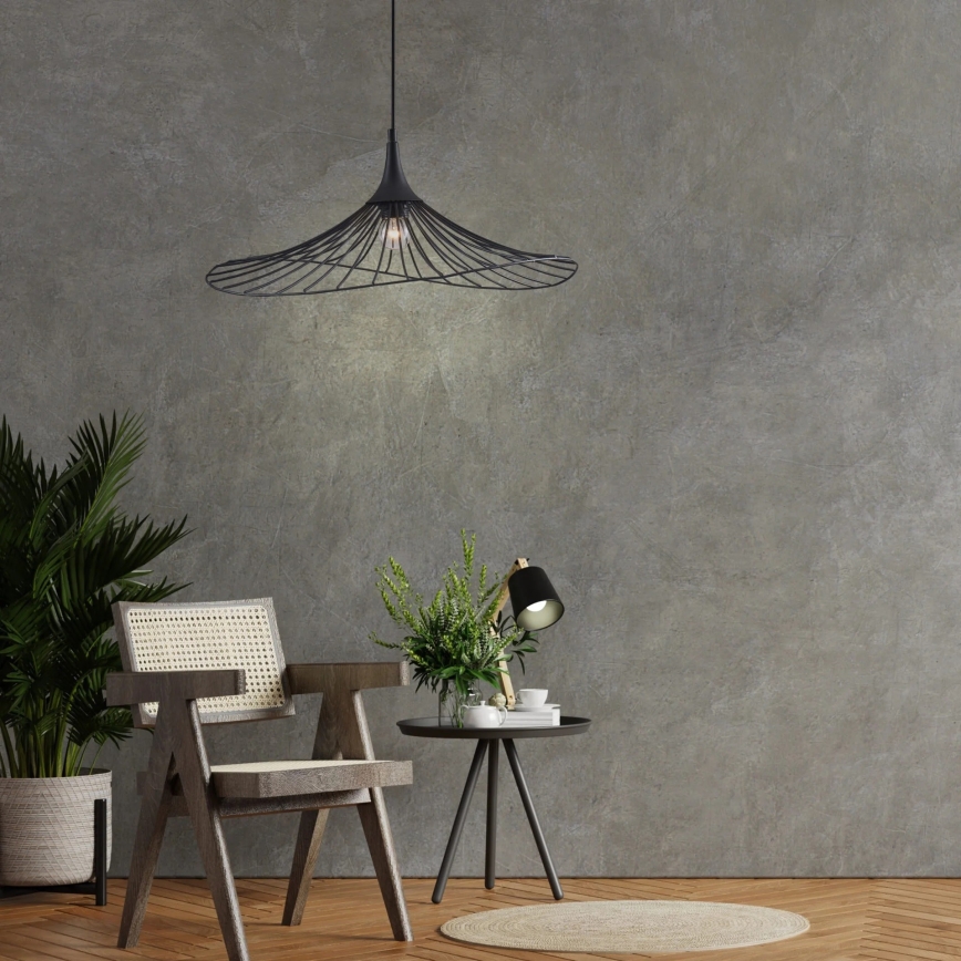 Luster na sajli ARIELLE 1xE27/20W/230V pr. 50 cm crna