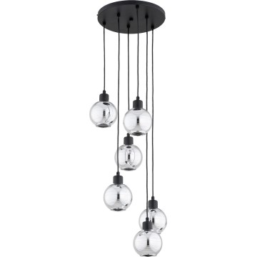 Luster na sajli ARVENE 5xE27/15W/230V crna/sjajni krom