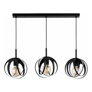 Luster na sajli ASANI 3xE27/15W/230V crni