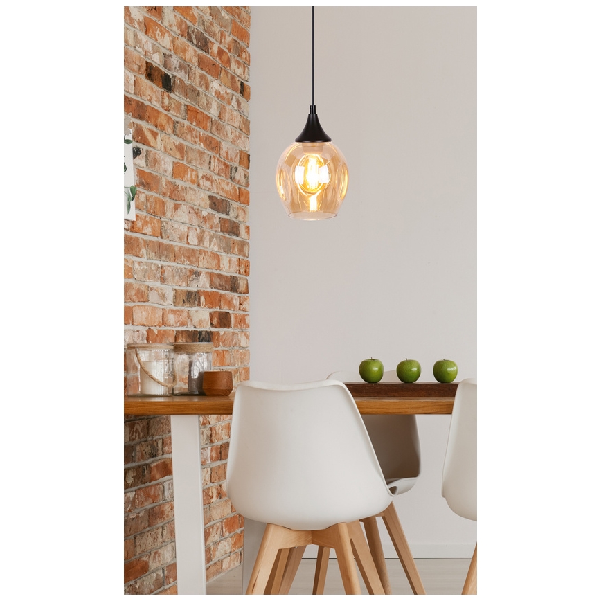 Luster na sajli ASPA 1xE27/40W/230V crna