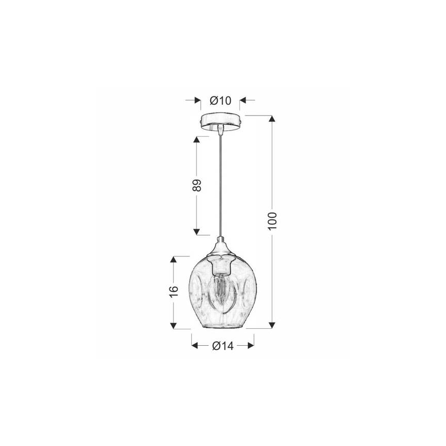 Luster na sajli ASPA 1xE27/40W/230V crna